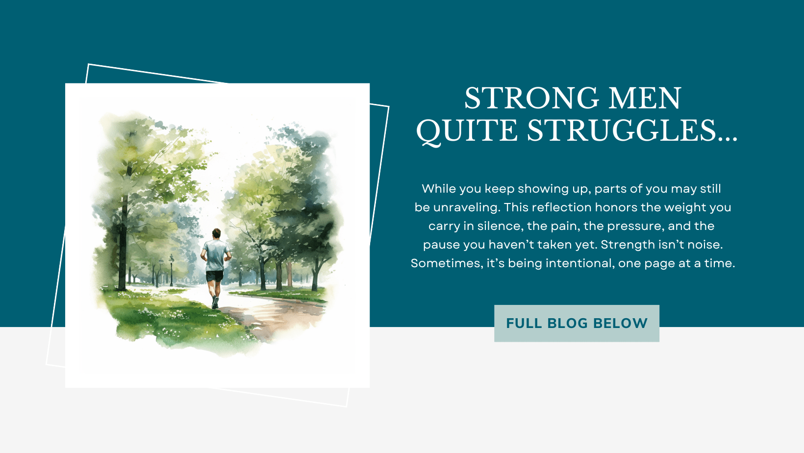 Men are struggling silently. Sacred In Every Season.